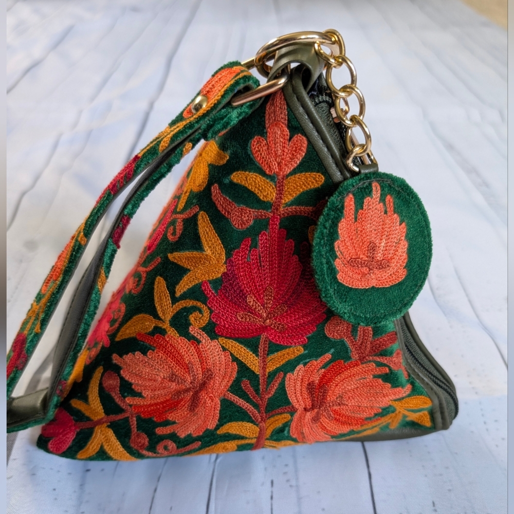 Floral Embroidered Handcrafted Triangle Bag
